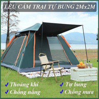 Lều Cắm Trại Lều Dã Ngoại Tự Bung 4-5 Người 4 Cửa Thông Thoáng, Chống Nắng, Chống Mưa