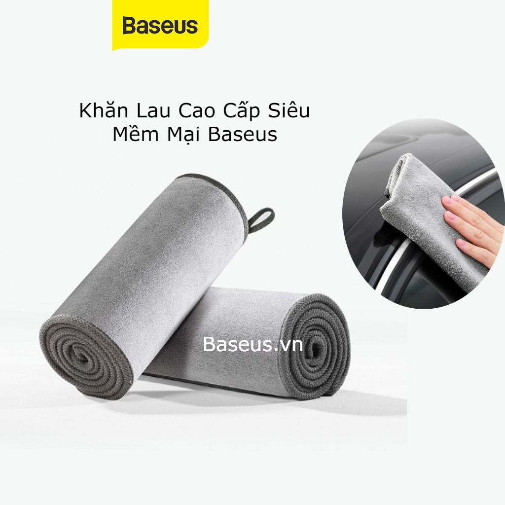 Khăn lau ô tô Baseus [Cao Cấp]  3 lớp vải sợi siêu thấm hút dễ dàng cho vệ sinh cho xe hơi nhà cửa phòng