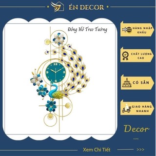 Đồng hồ treo tường, đồng hồ trang trí, con công nghệ thuật, kim trôi, én decor