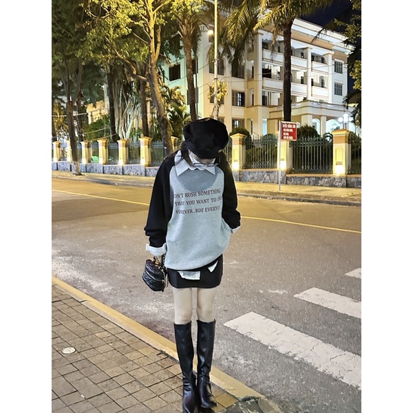 Áo sweater nỉ da cá