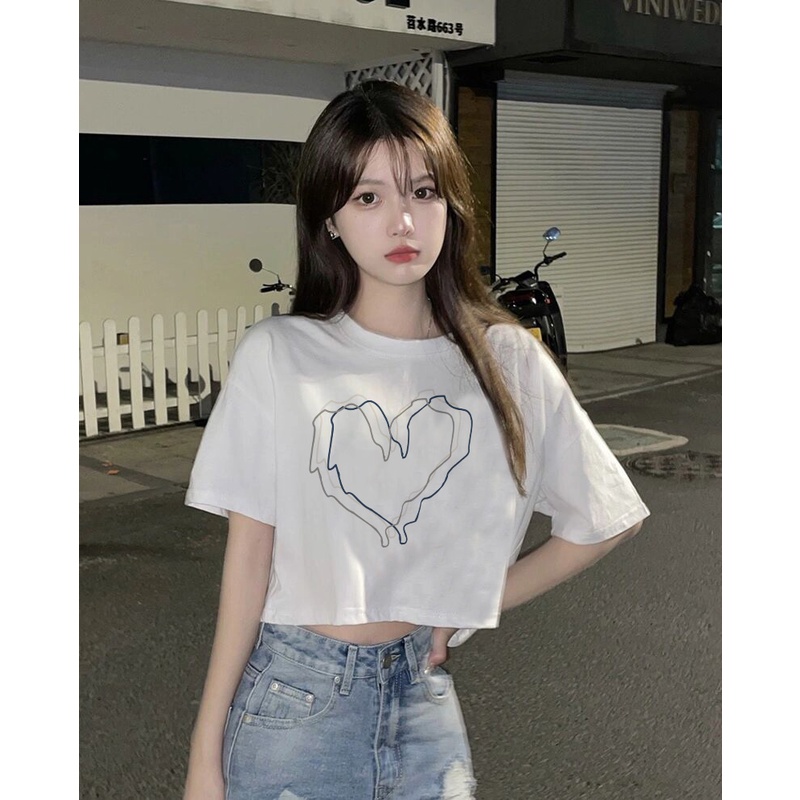 Áo Thun Tay Ngắn Dáng Ôm Thời Trang Hàn Quốc Cá Tính Cho Nữ