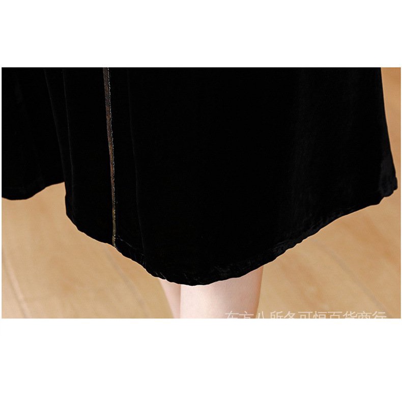 Đầm Nhung Cao Cấp Phong Cách Thời Trang Thu Đông Mới Dành Cho Phụ Nữ Trung Niên