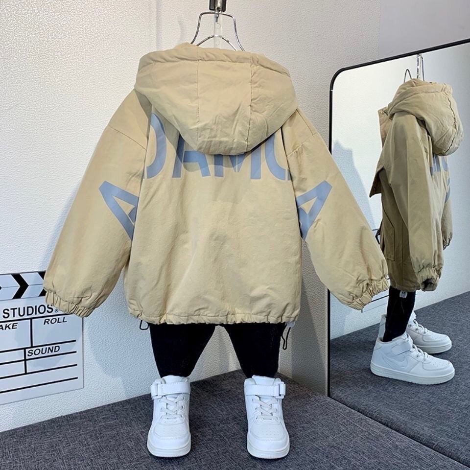 Áo Khoác Lót Lông Cừu Dày Dặn Phong Cách Mới Thời Trang Thu Đông 2022 Dành Cho Bé Trai