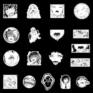 Set 100 nhãn dán hoạt hình màu trắng đen trang trí ván trượt / laptop / va li / va li