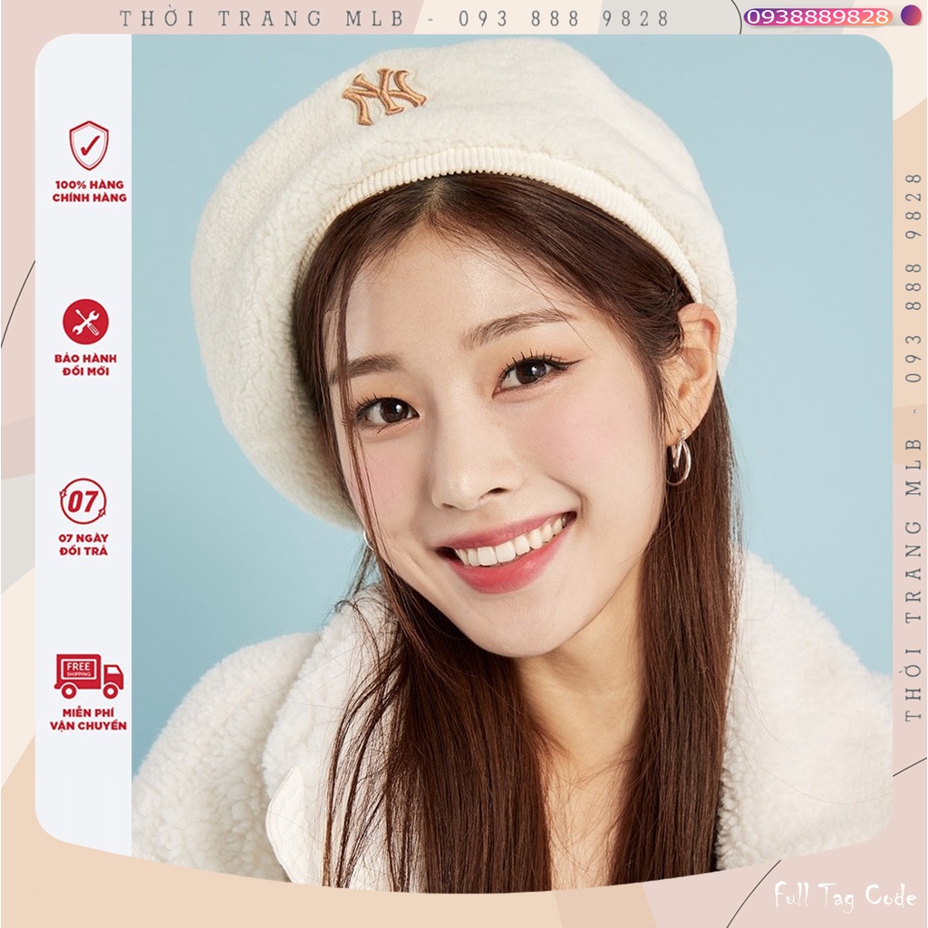 Nón Nồi MLB NY Chất Liệu Vải Lông Cừu Cao Cấp Fleece Beret Hat N135 | Unisex - Full Tag Code