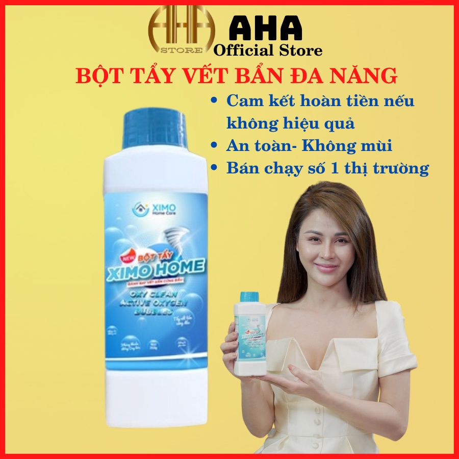 Bột tẩy vết bẩn dầu mỡ nấm mốc quần áo, đồ gia dụng. Nước tẩy đa năng an toàn không mùi XIMO