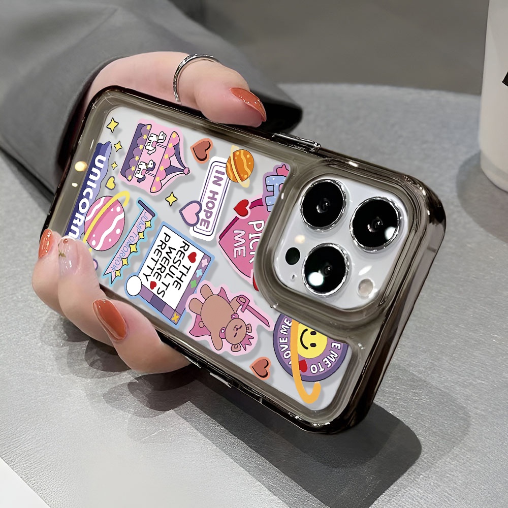 Ốp Điện Thoại Trong Suốt Hình Gấu Kỳ Lân Cho iphone 14 Pro Max 13 11 12 7Plus X XR XS Max 8 7