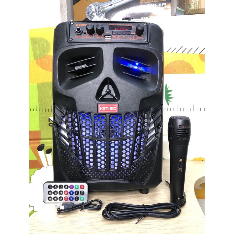 Loa Bluetooth Mini Không Dây Kimiso 7801 Bass Căng Hát Karaoke Tặng kèm 2 Mic Có Dây | BigBuy360 - bigbuy360.vn
