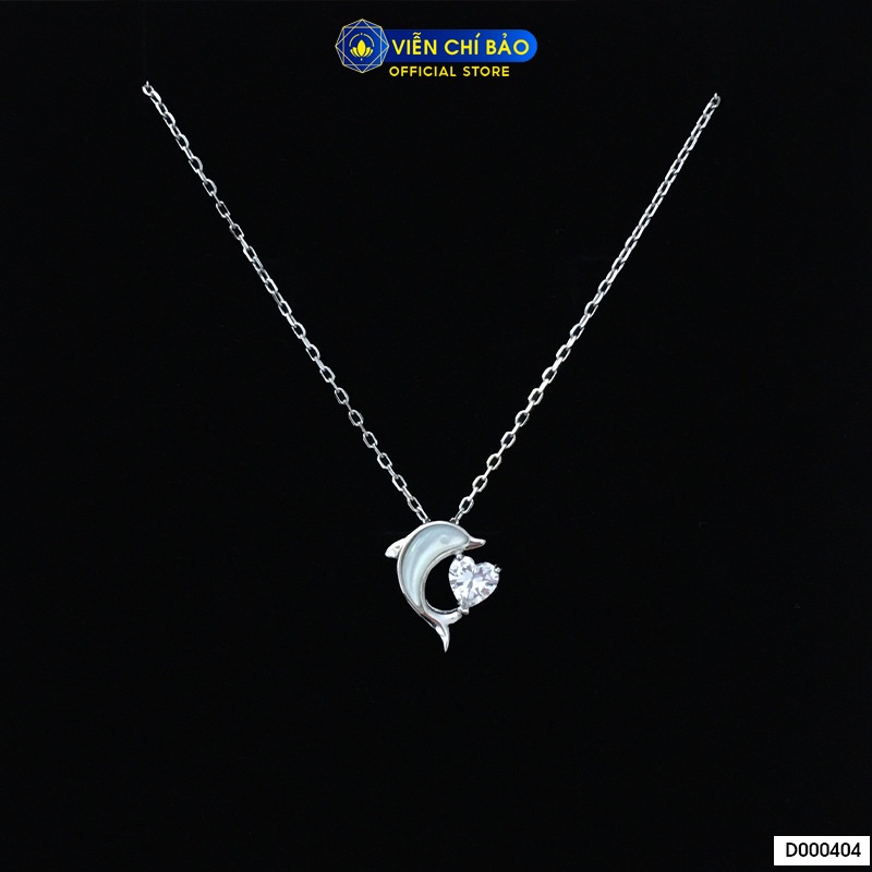 Dây chuyền bạc nữ cá heo trái tim chất liệu bạc 925 thời trang phụ kiện trang sức Viễn Chí Bảo D000404