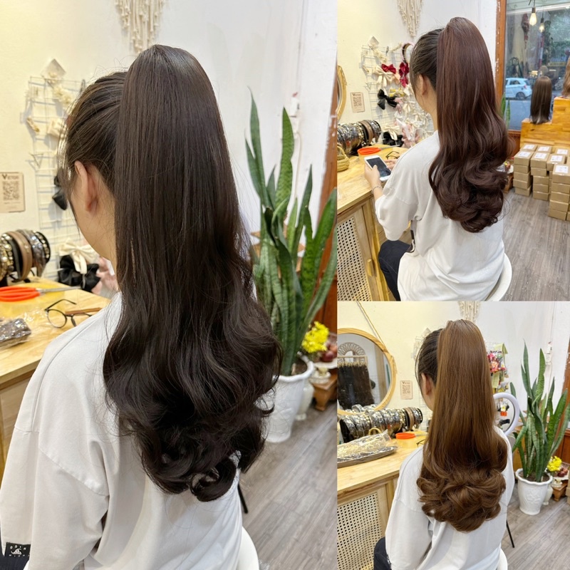 N40 tóc giả Ngoặm xoăn dài 50cm