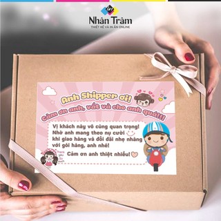 [CÓ SẴN] 100 Tem dán cảm ơn shipper có keo, bế sẵn nên rất dễ lột/gỡ