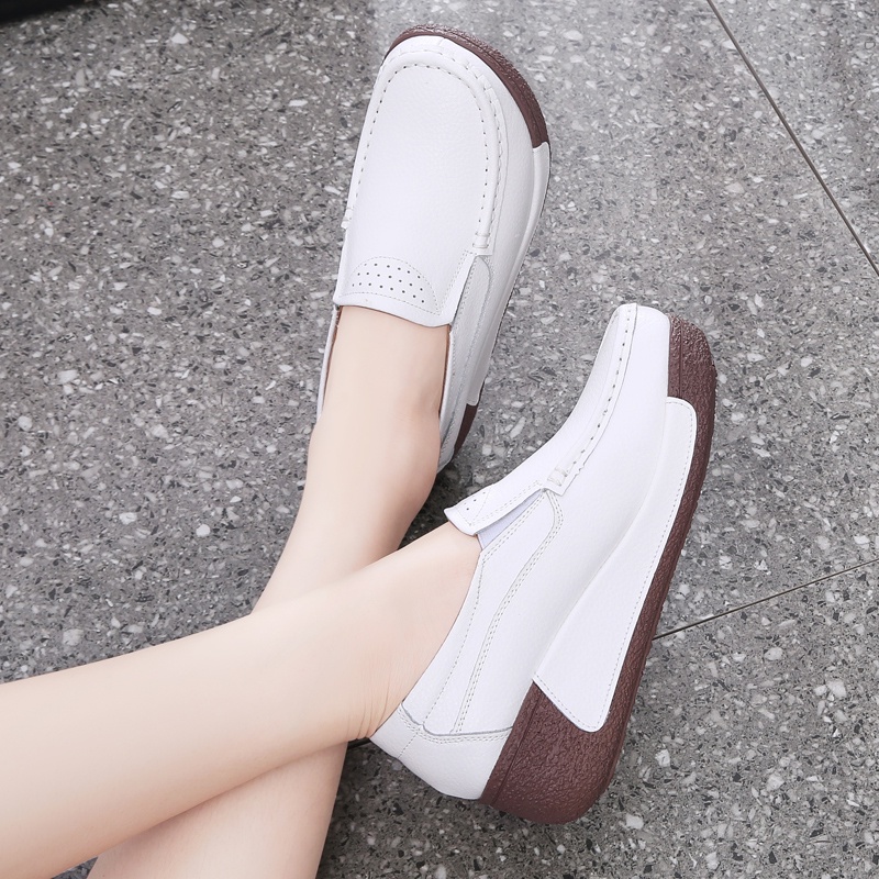 Giày Da Cổ Thấp Thời Trang Thu Đông Cho Nữ Size 35-41