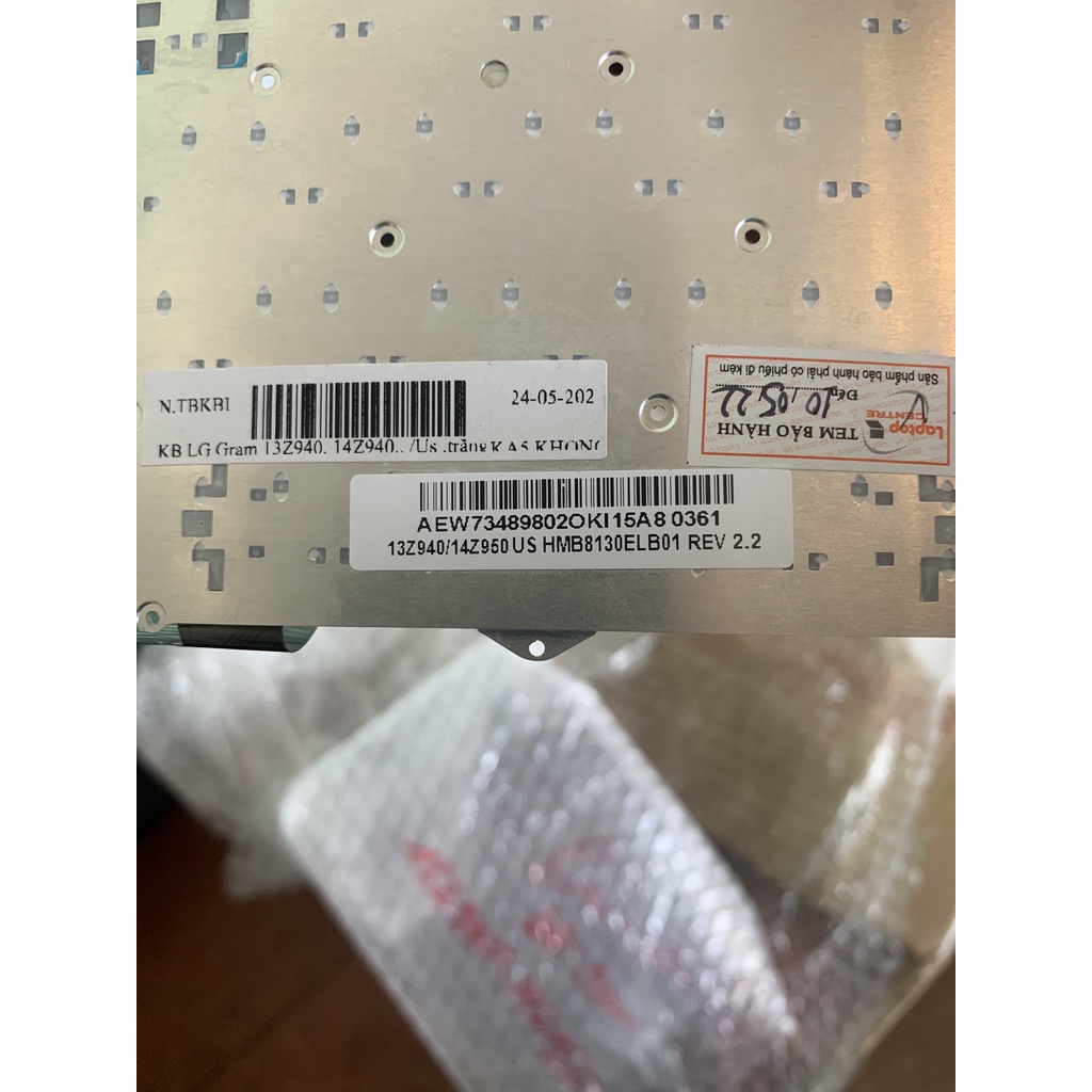 Bàn phím laptop LG Gram 13Z940 / 14Z950 / US Trắng