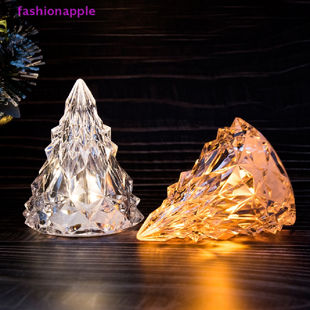 Đèn Ngủ Để Bàn Hình Cây Thông Giáng Sinh Sáng Tạo Đèn Led Trang Trí Ban Đêm Chất Liệu Acrylic