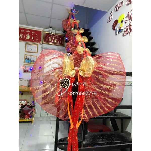 Cuộn ruy băng kim tuyến trang trí cây thông noel cao cấp
