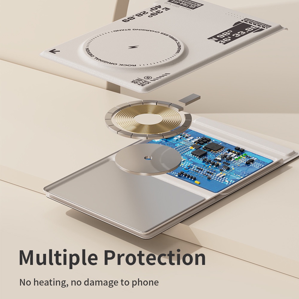 Đế sạc không dây sạc nhanh kiêm giá đỡ điện thoại Rockspace W50 sạc max 15W cho mọi dòng điện thoại hàng chính hãng