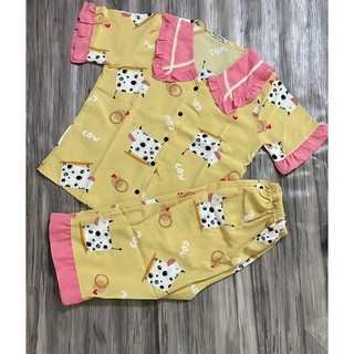 BỘ ĐỒ NGỦ PIJAMA LỤA 100D LỬNG PHỐI BÈO SIÊU XINH