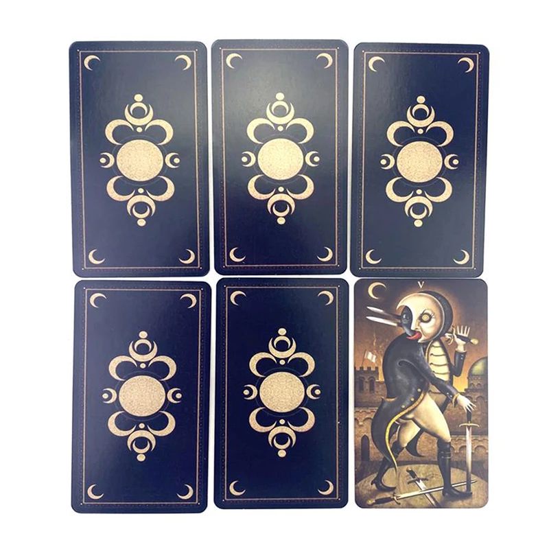 Bộ Bài Deviant-Moon Tarot Thẻ Mạ Màu, Hộp Sắt