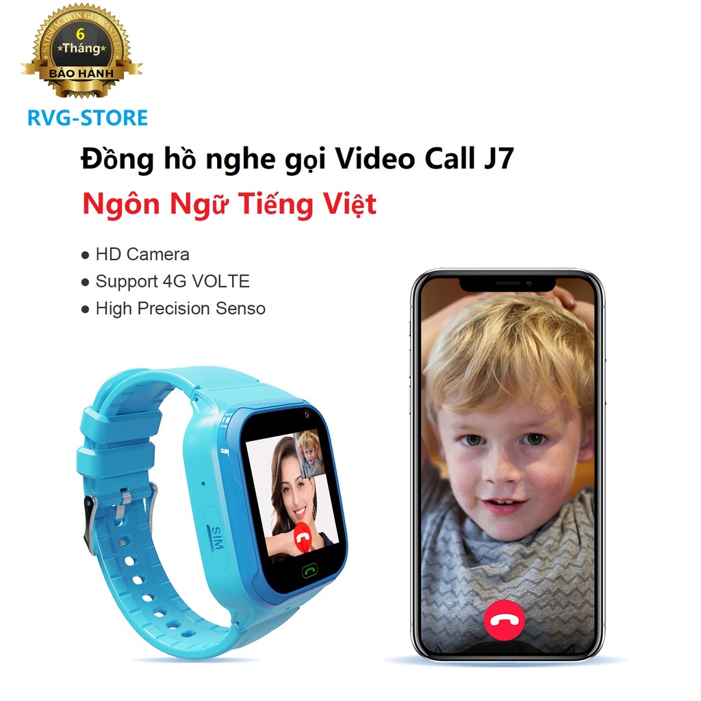 Đồng Hồ Định Vị Trẻ em Nghe Gọi Video Call, Định Vị Trẻ Em  4G LTE J70, Nghe Gọi Video, Chống Nước IP67, Hàng Công Ty
