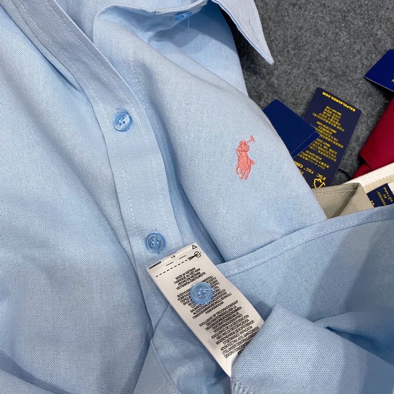 Sơmi thêu polo tay dài  -