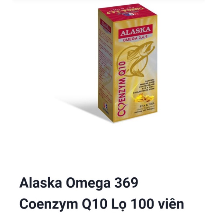 Viên dầu cá Alaska Omega 369 giúp bổ não, sáng mắt, khỏe tim mạch, tăng sức đề kháng.Quy cách: Chai 100 viên