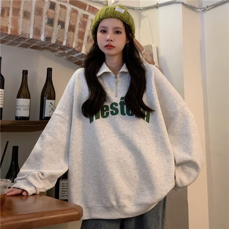 Áo Sweater Cổ Polo Western Chất Nỉ Cotton Form Rộng Unisex