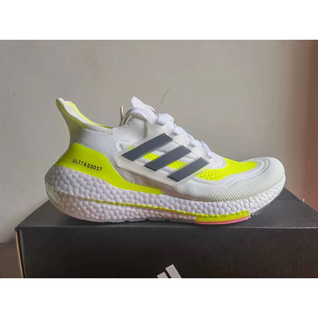 Giày Thể Thao Adidas Ultra Boost 21 Cổ Thấp Màu Đen / Xám / Vàng Dạ Quang Size 36-44 M3TW