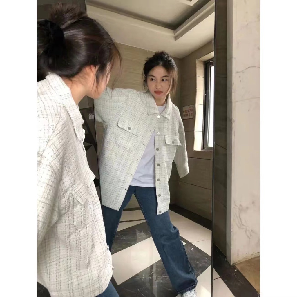 Áo Khoác Sơ Mi Caro Phong Cách Hàn Quốc Năng Động Cho Nữ | BigBuy360 - bigbuy360.vn