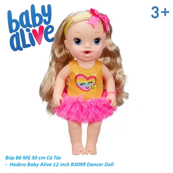 Búp Bê Mỹ Hasbro 32 Cm = 12 Inch Vũ Công Tóc Vàng Dài Baby Alive B3099 Darci’s Dancer Class Blonde Hair Doll