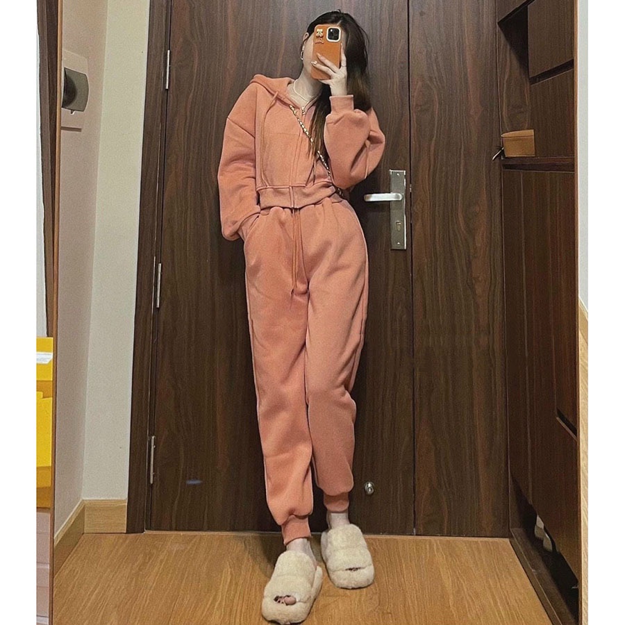 Bộ Nỉ Nữ Chất Len Dáng Dài Hàng Quảng Châu SB3034 - Vin Store