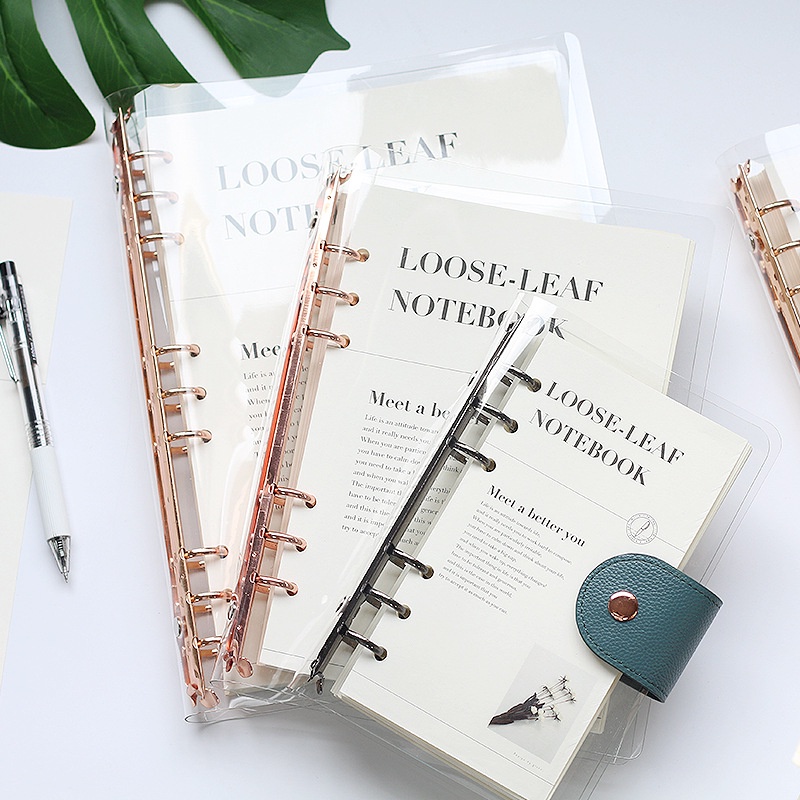 Sổ Còng Vàng Hồng Sang Chảnh Khổ A5 B5 Bìa Nhựa Dẻo Ghi Chép Bullet Journal
