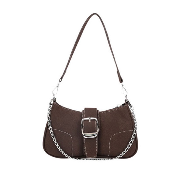 Túi Xách Mềm Bề Mặt Nhám Phối Dây Xích Phong Cách retro Cho Nữ