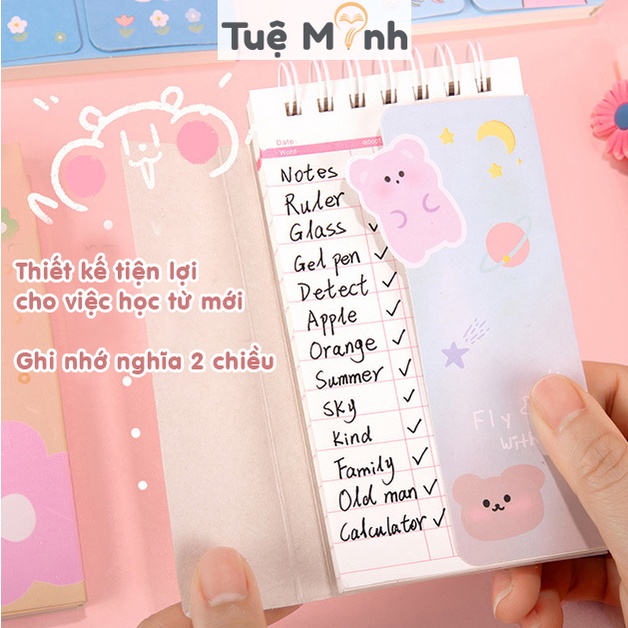 Sổ học từ mới S10 VPP TUE MINH Sổ học từ vựng tiếng Anh, ngoại ngữ hoạt hình dễ thương