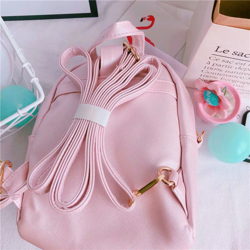 Ba Lô Mini Da PU In Họa Tiết Hello Kitty/Mu Melody Pompompurin Kuromi Sanrio 2 Chiều Cho Nữ