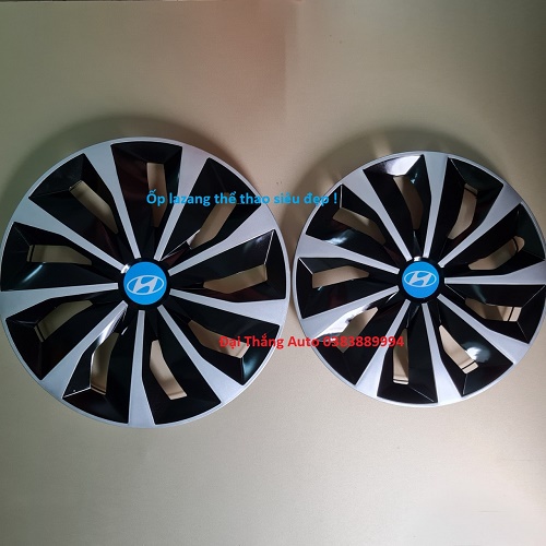 Ốp  mâm lazang i10 thể thao logo huyndai bộ 4 chiếc