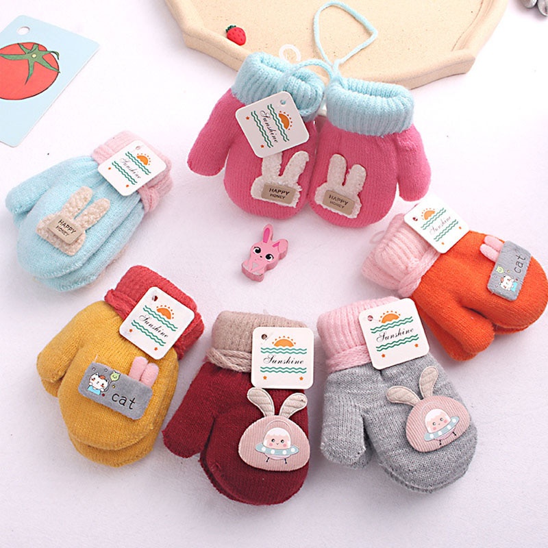 Găng Tay Giữ Ấm Hình Thỏ Dễ Thương Cho Bé