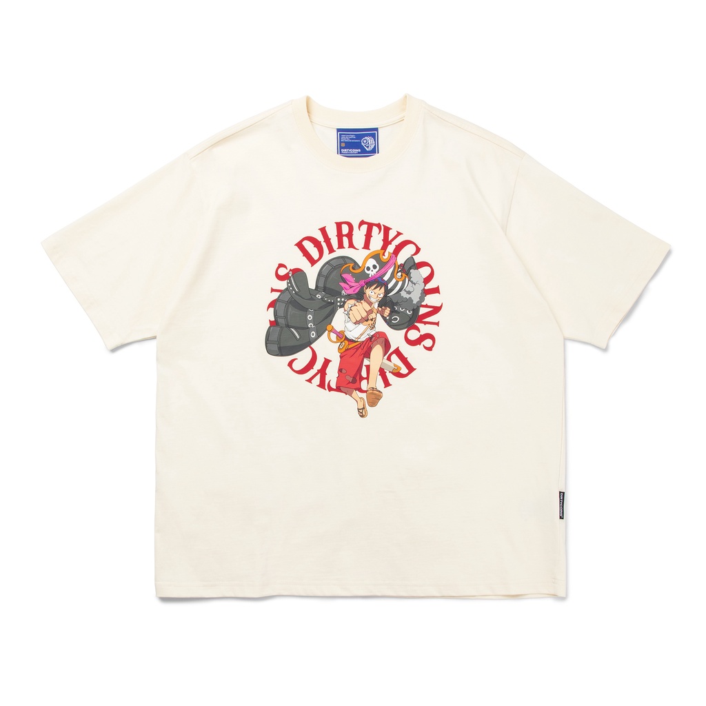 Áo Thun DirtyCoins x One Piece Film:Red Luffy T-shirt - Cream