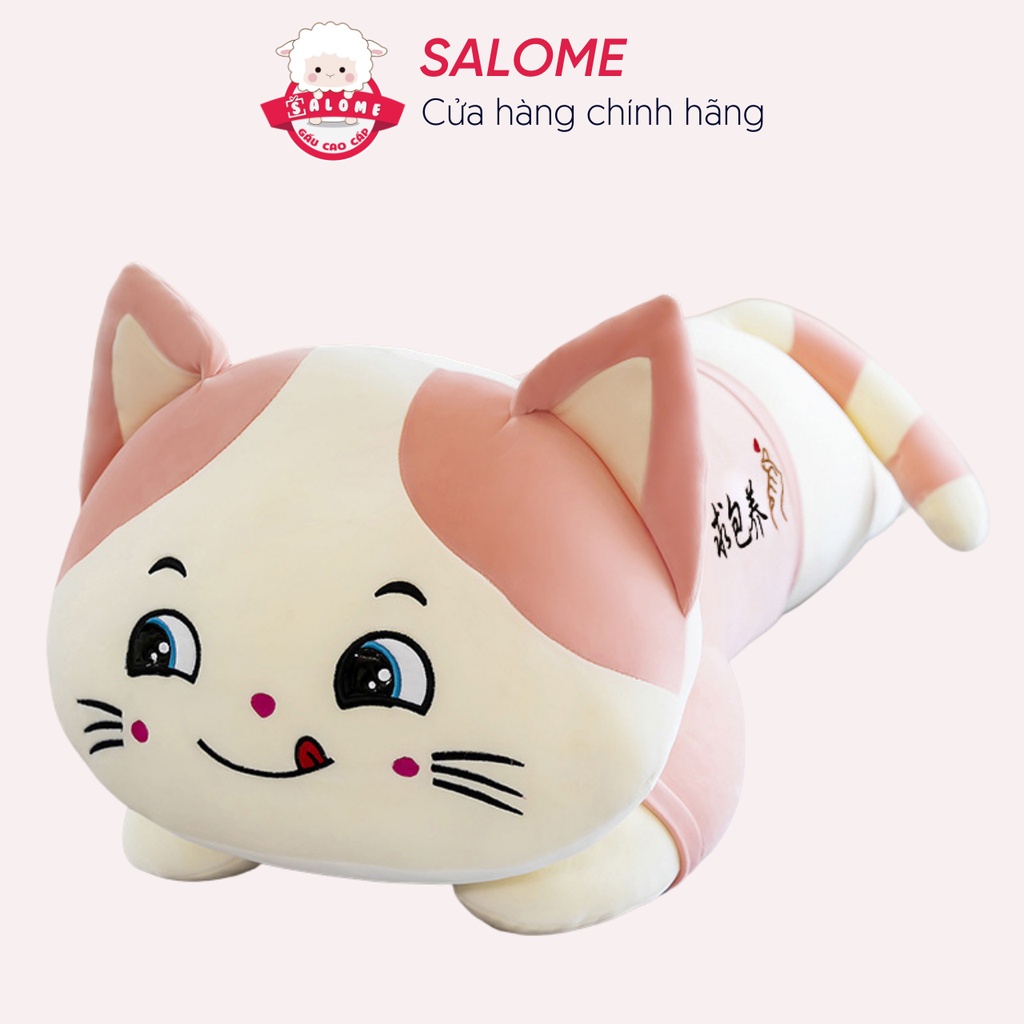 Gấu Bông Con Mèo Liếm Mép SALOME tp HCM, Gối Ôm Qùa Tặng Cao Cấp Vải Miniso