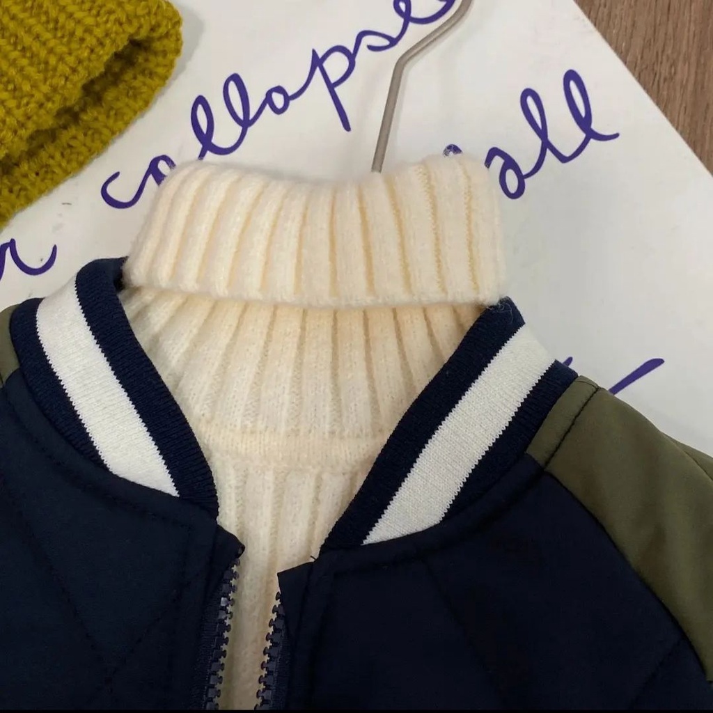 Áo Khoác Bóng Chày Cotton Phối Màu Tương Phản Thời Trang Thu Đông Mới 2022