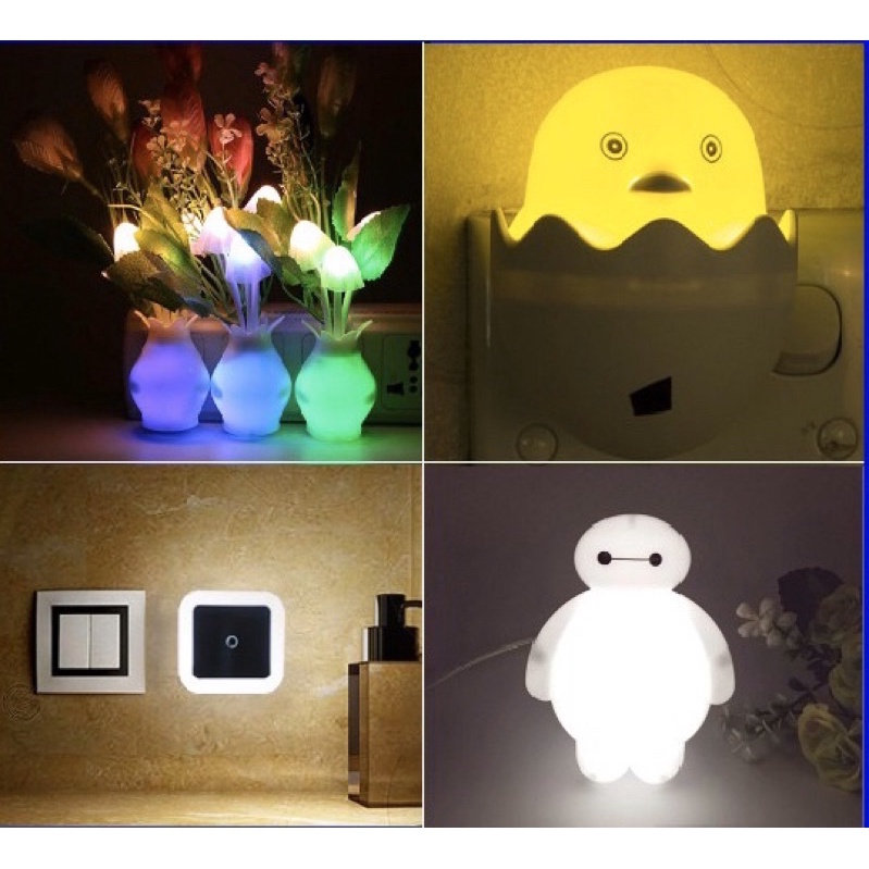 Đèn ngủ cảm ứng (tự đổi màu, tự sáng)