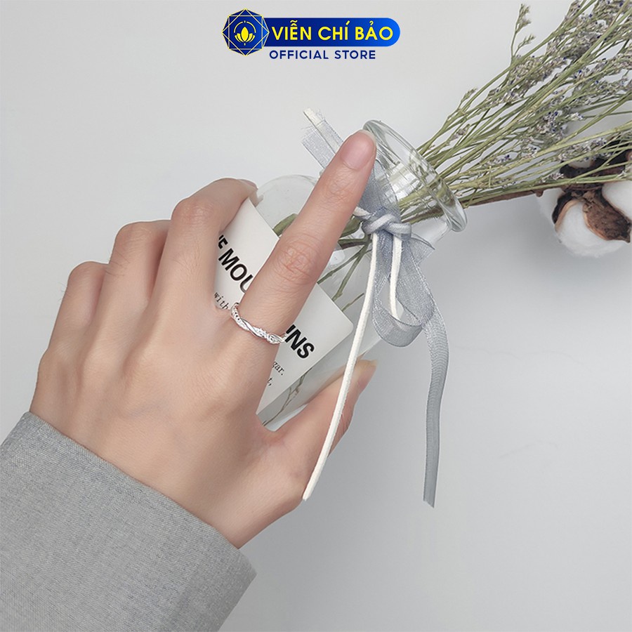 Nhẫn bạc nữ đan xoắn chất liệu bạc 925 free-size thời trang phụ kiện trang sức nữ Viễn Chí Bảo N400769