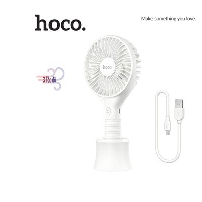 Quạt cầm tay mini Hoco F13 pin 1500mAh kèm giá đỡ điều chỉnh được 3 tốc độ gió