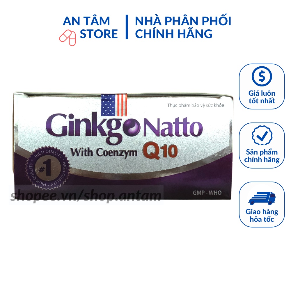 Viên uống bổ não Ginkgo Natto Q10 hộp 100 viên Giúp bổ sung dưỡng chất cho não