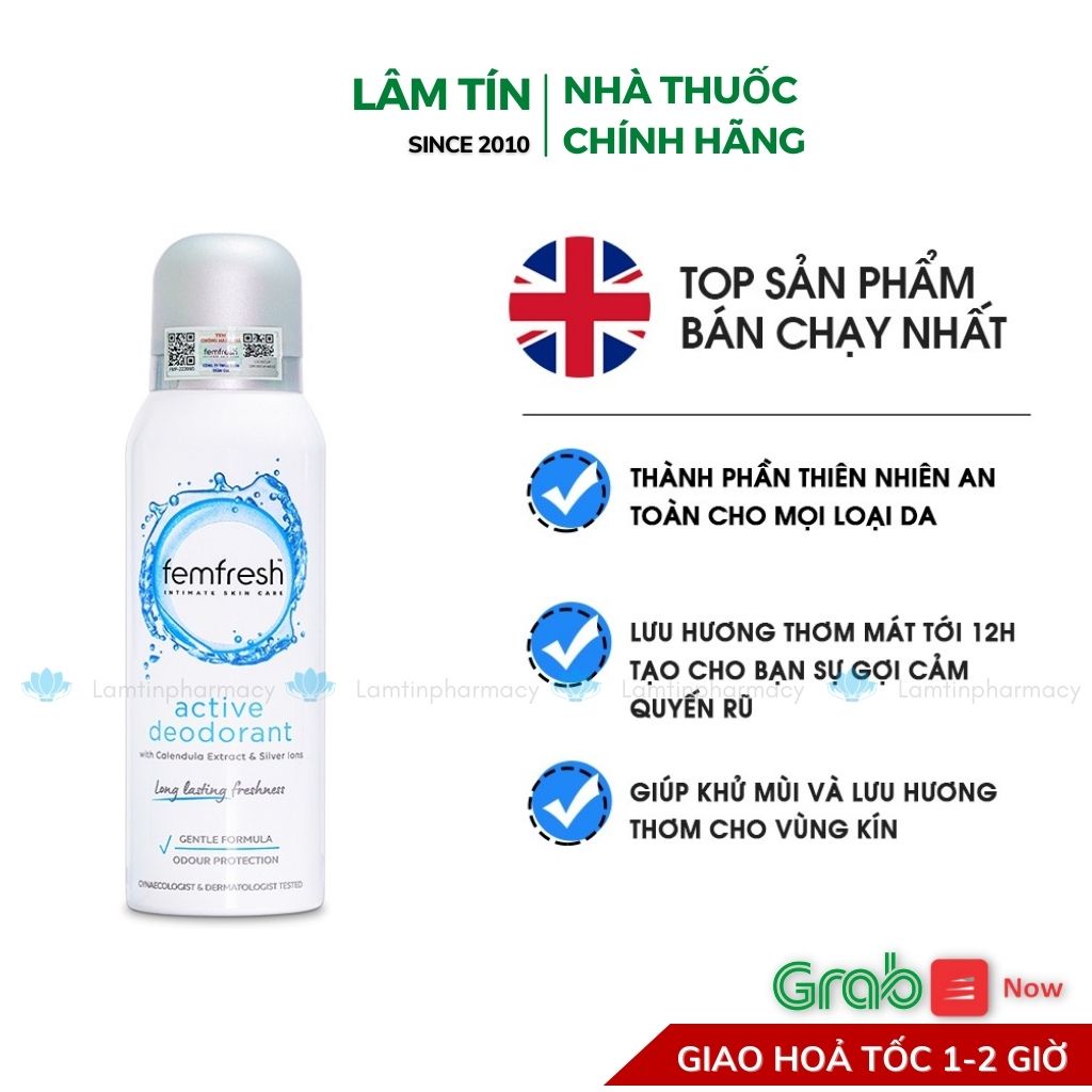 ✅(Chính Hãng) Xịt thơm mát vùng kín cao cấp Femfresh 125ml nhập khẩu Anh Quốc