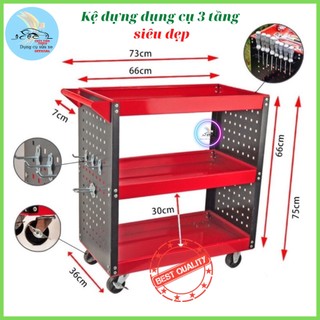 Kệ đựng đồ nghề dụng cụ 3 tầng sơn mạ tĩnh điện siêu đẹp