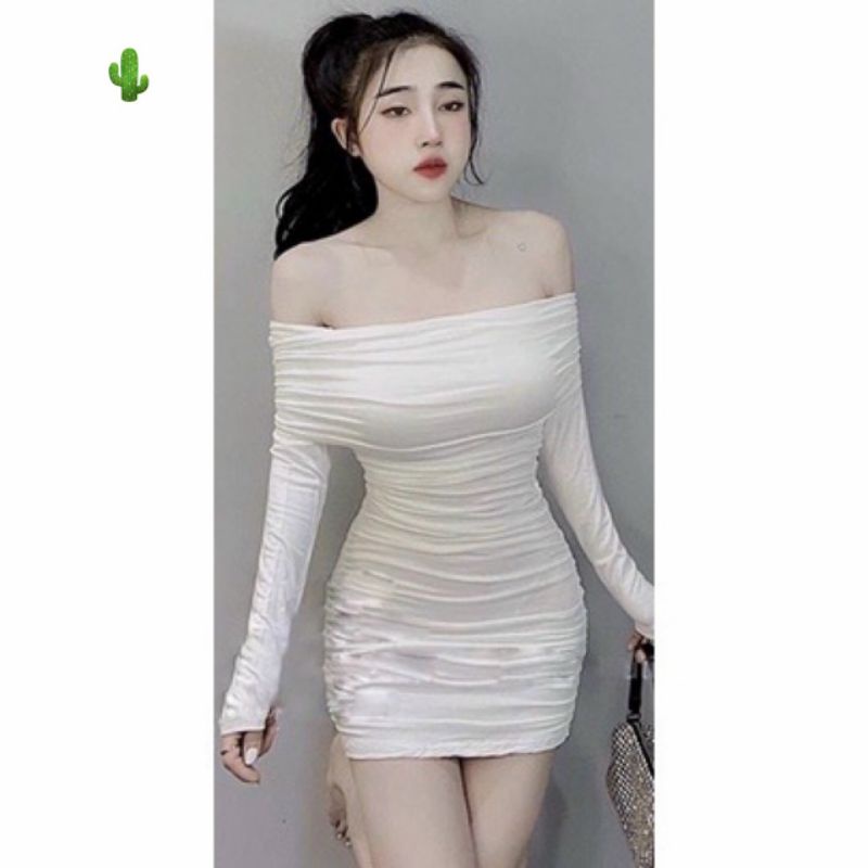 Đầm body bẹt vai bảng lớn