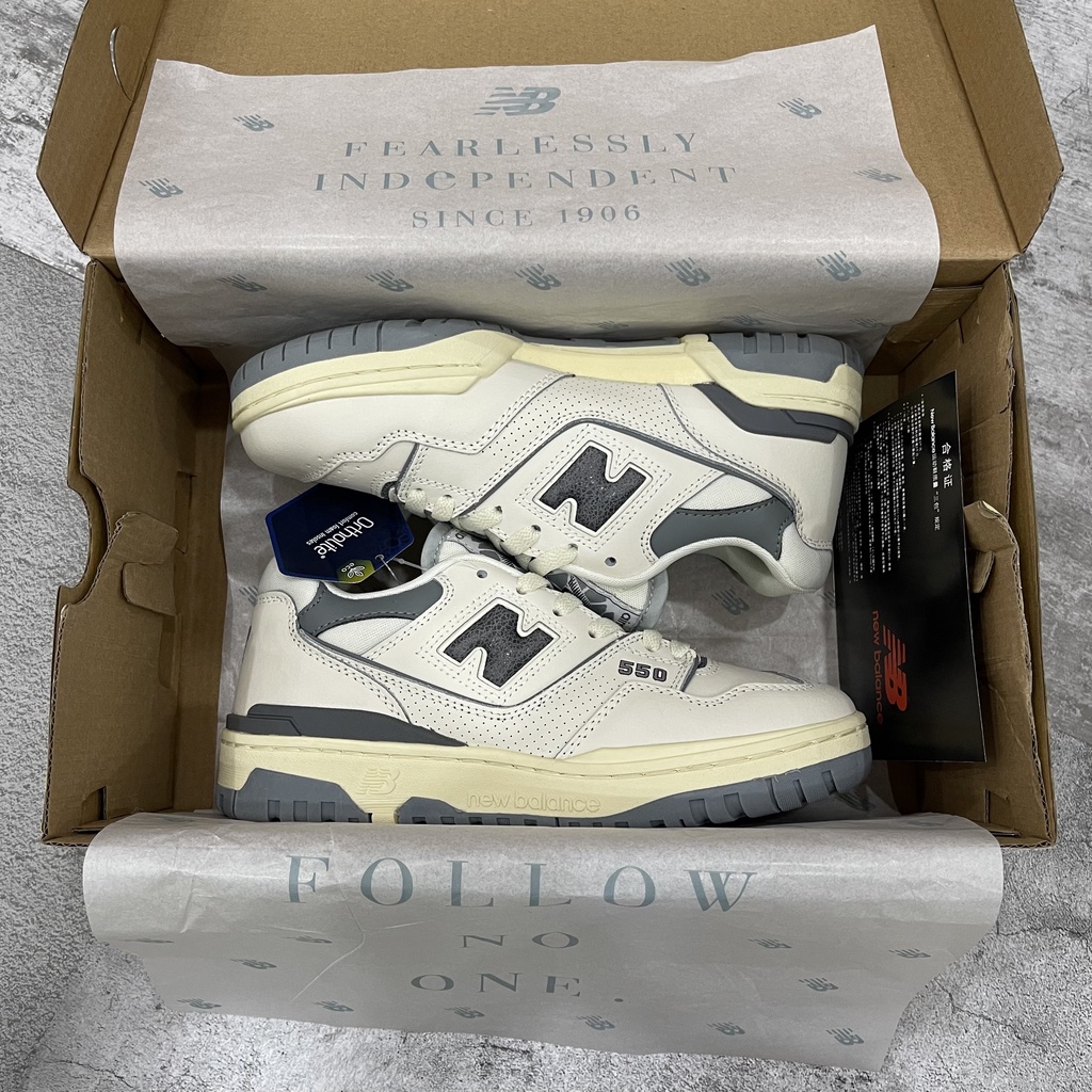 Giày Sneaker NB550 Xám Trắng, chất lượng cao