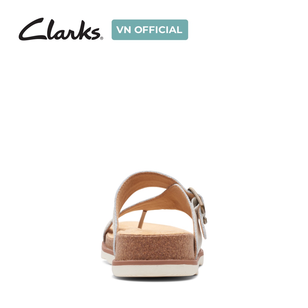 Dép Xỏ Ngón Da Nữ Clarks Brynn Madi màu trắng