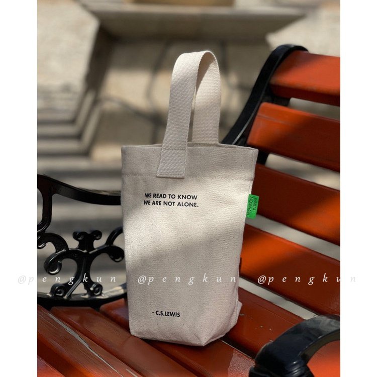 Túi Vải Canvas mini Đựng Ly Nước Uống Thân Thiện Với Môi Trường Mang Đi Tiện Lợi