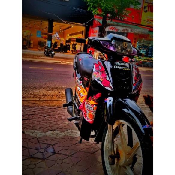 DECAL PVC 5 LỚP CHẤT LƯỢNG CAO Tem rời wave nhỏ đời đầu mèo thần tài đen